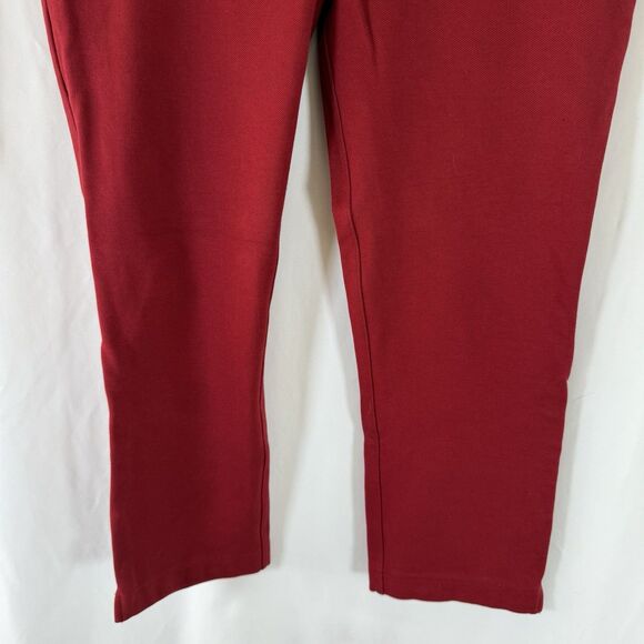 Betabrand Pants Women's Medium Solid Red Pull On Stretch Mid Rise - Picture 3 of 9